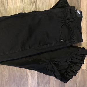 Rafaela Ruffle Hem High Waist Ankle Skinny Jeans